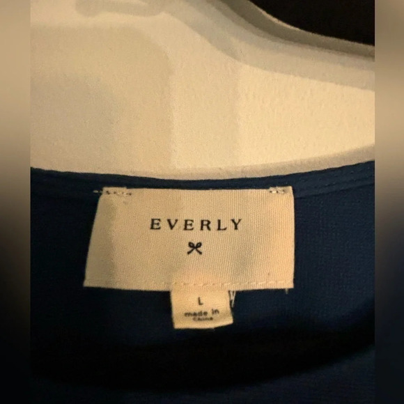 Everly Womens Cap Sleeve Flare Mini Dress Size Large Blue 95/5Polyester/Spandex - Picture 2 of 6